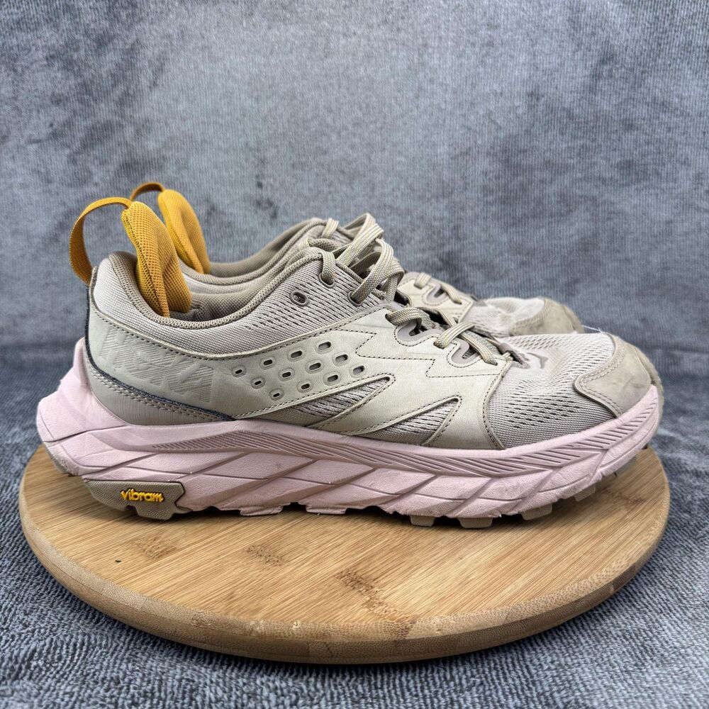 Hoka One One Anacapa Breeze Low Shoes Womens Size 9.5 Beige Pink Trail Vibram
